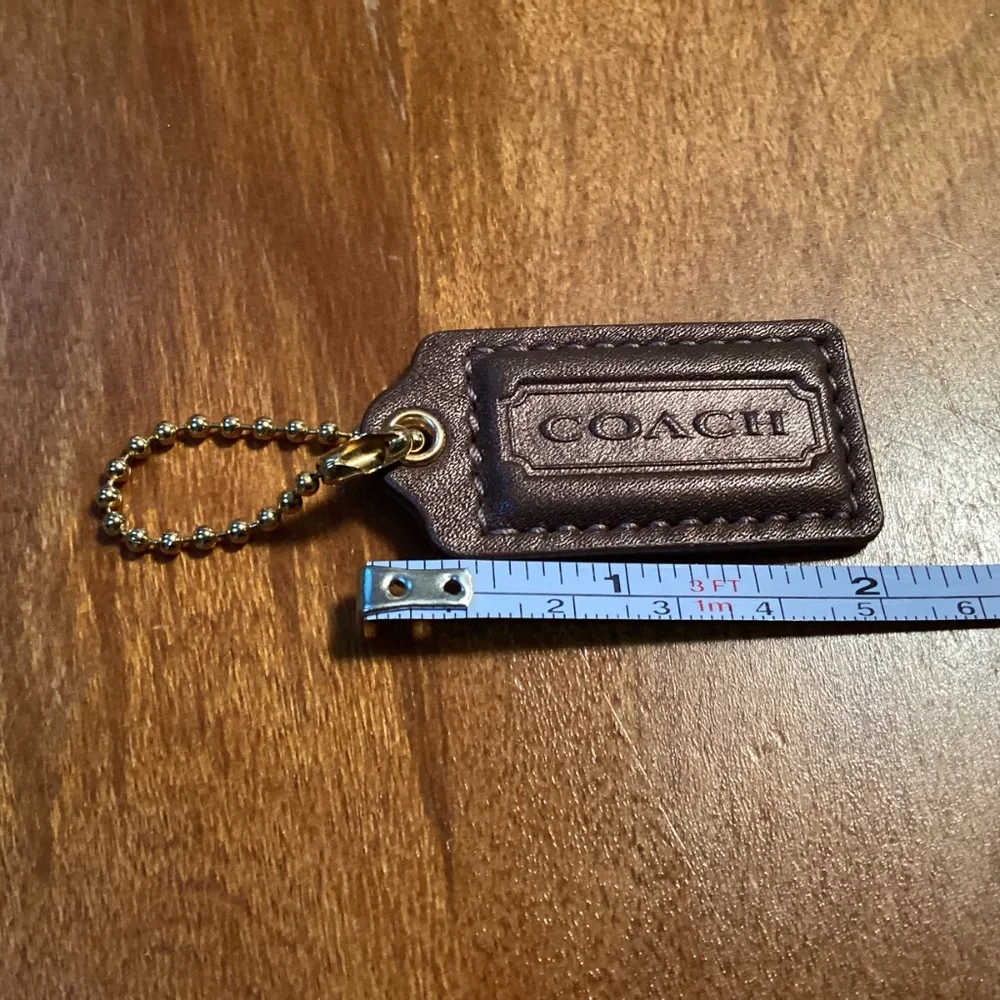 Coach Dark Brown Leather Bag Tag/Hang Tag